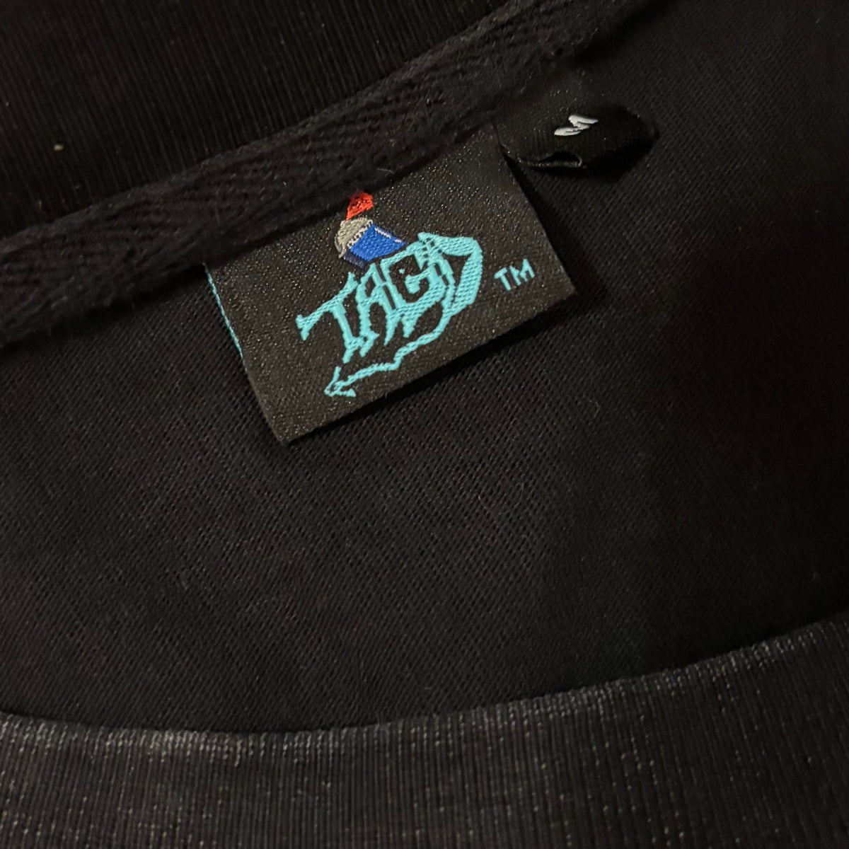 Black Japanese graffiti streetwear t-shirt label