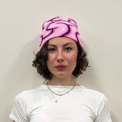 Brain Beanie Front View on Body