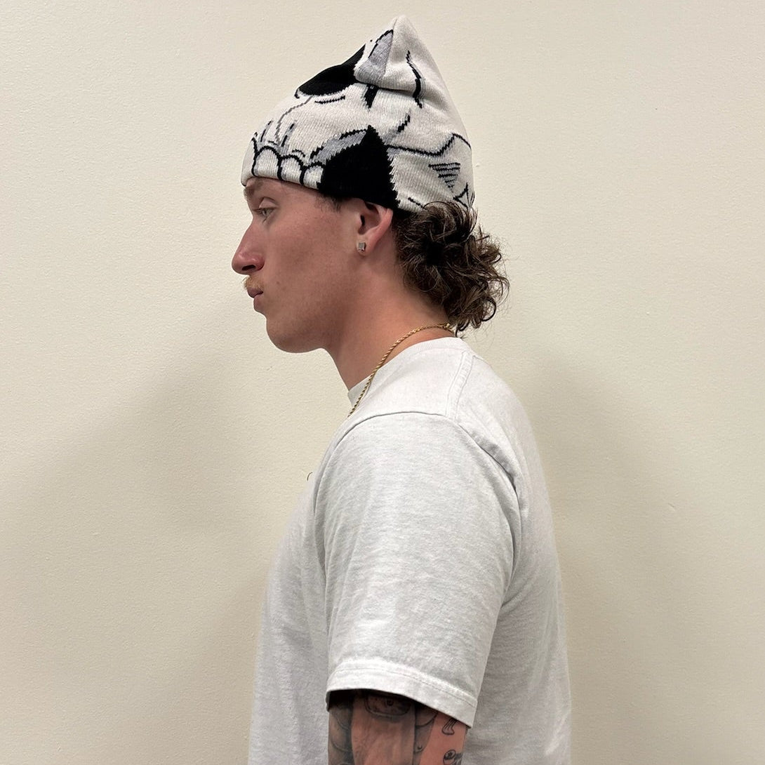 TAGD Skull Beanie Left Side View on Body
